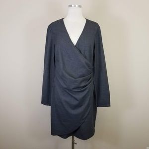 NWT Barney's New York Charcoal Wool Wrap Dress